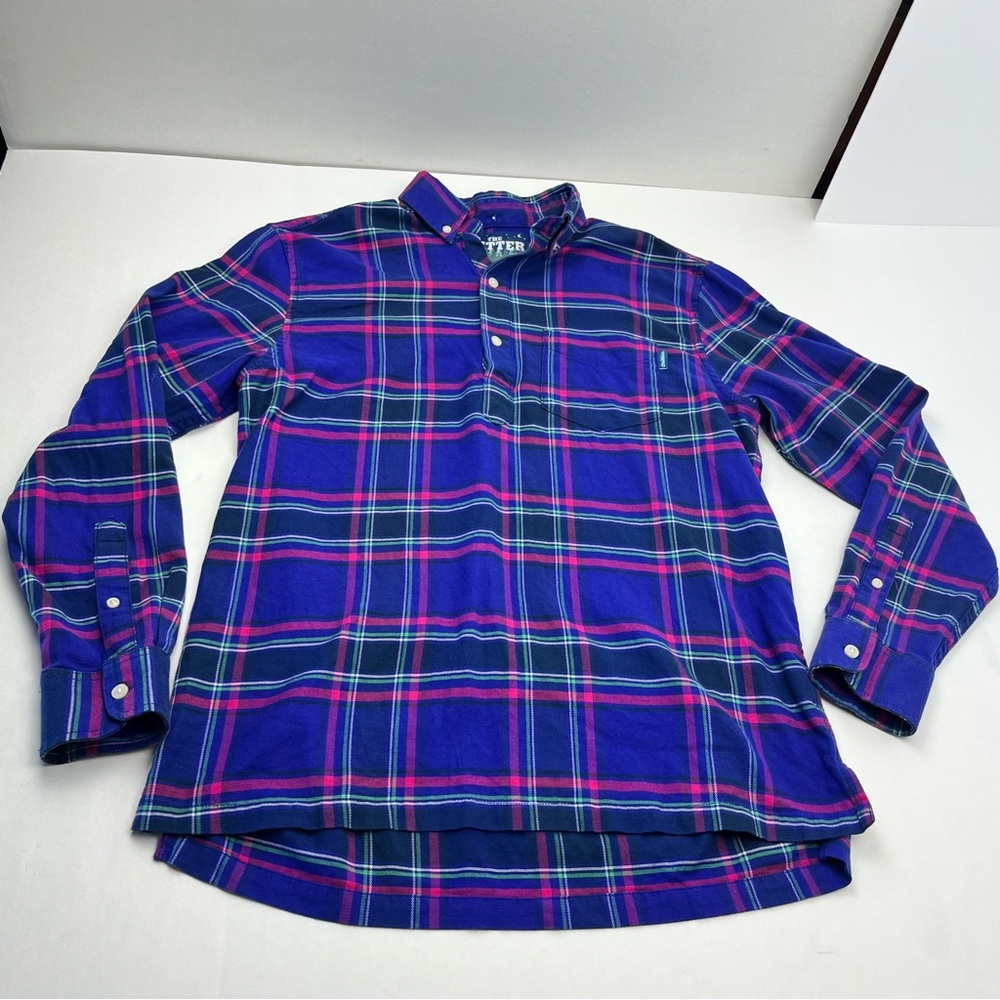 Chubbies The Nutter Plaid Flannel Half Button Shirt Long Sleeve‎ Popover Medium